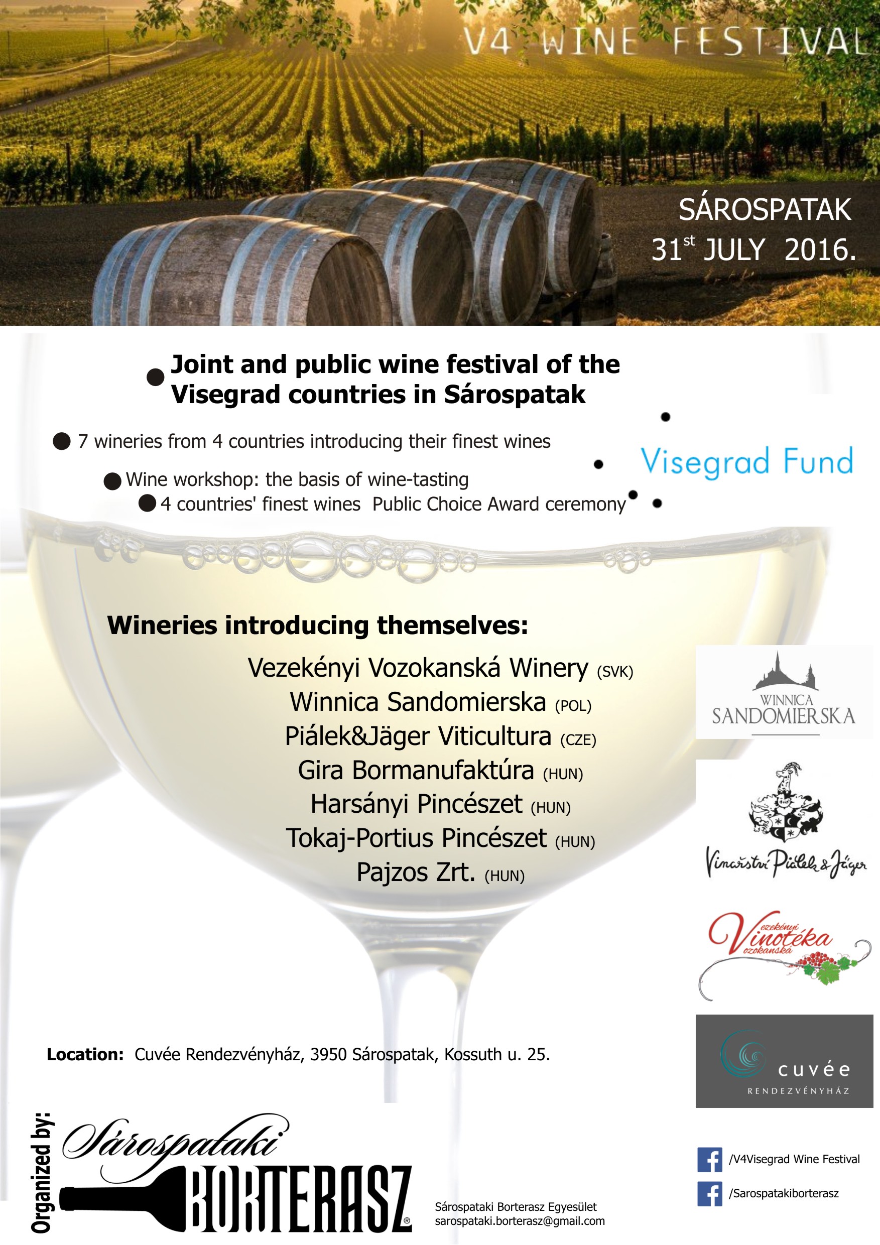 flyer for the Sárospatak v4 wine festival